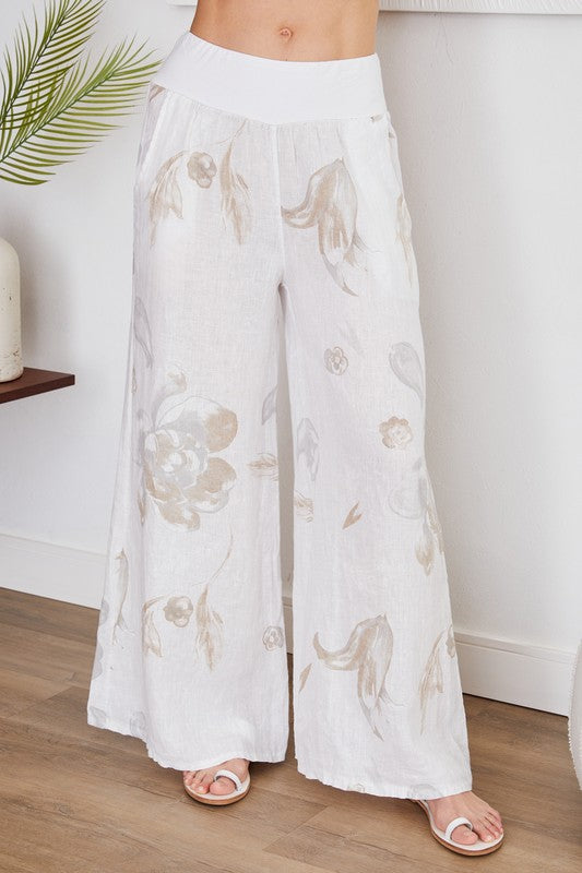 Wide Leg Linen Pants