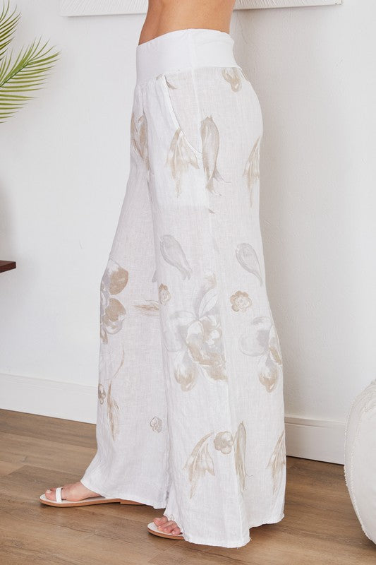 Wide Leg Linen Pants