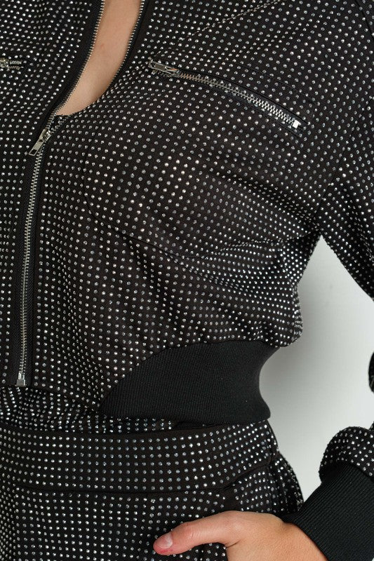 Rhinestone Bomber Jacket