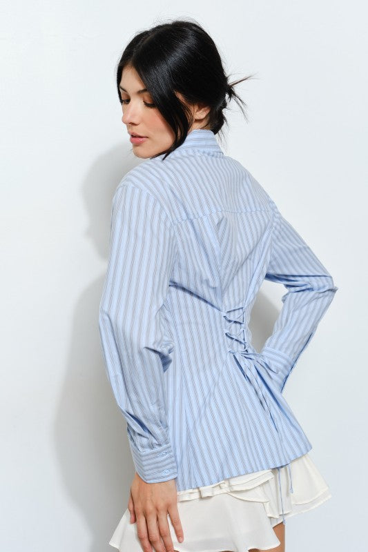 STRIPED BUTTON DOWN SHIRT
