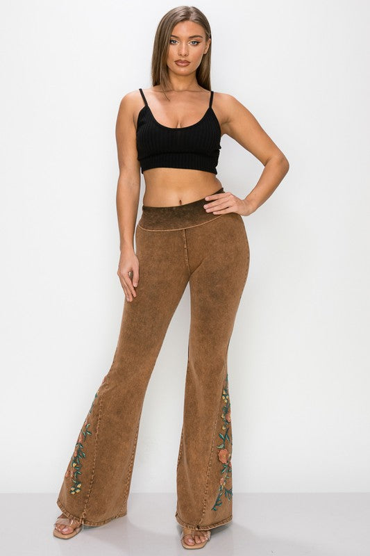 T-Party Embroidered Flare Pants
