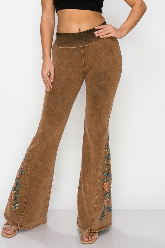 T-Party Embroidered Flare Pants