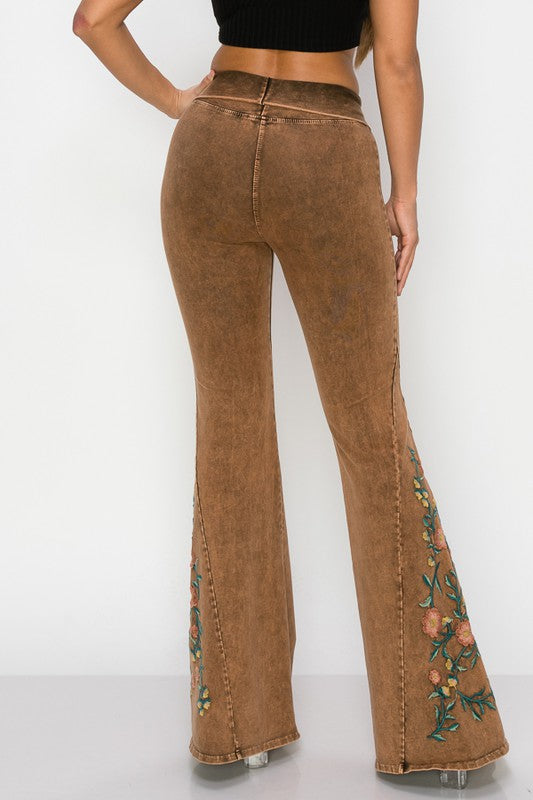 T-Party Embroidered Flare Pants