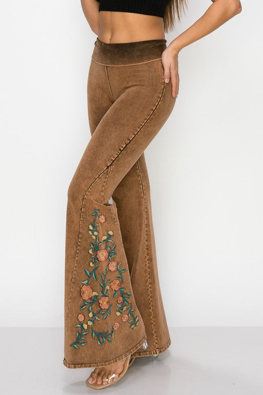 T-Party Embroidered Flare Pants