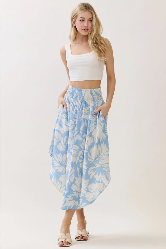 Round Hem Midi Skirt