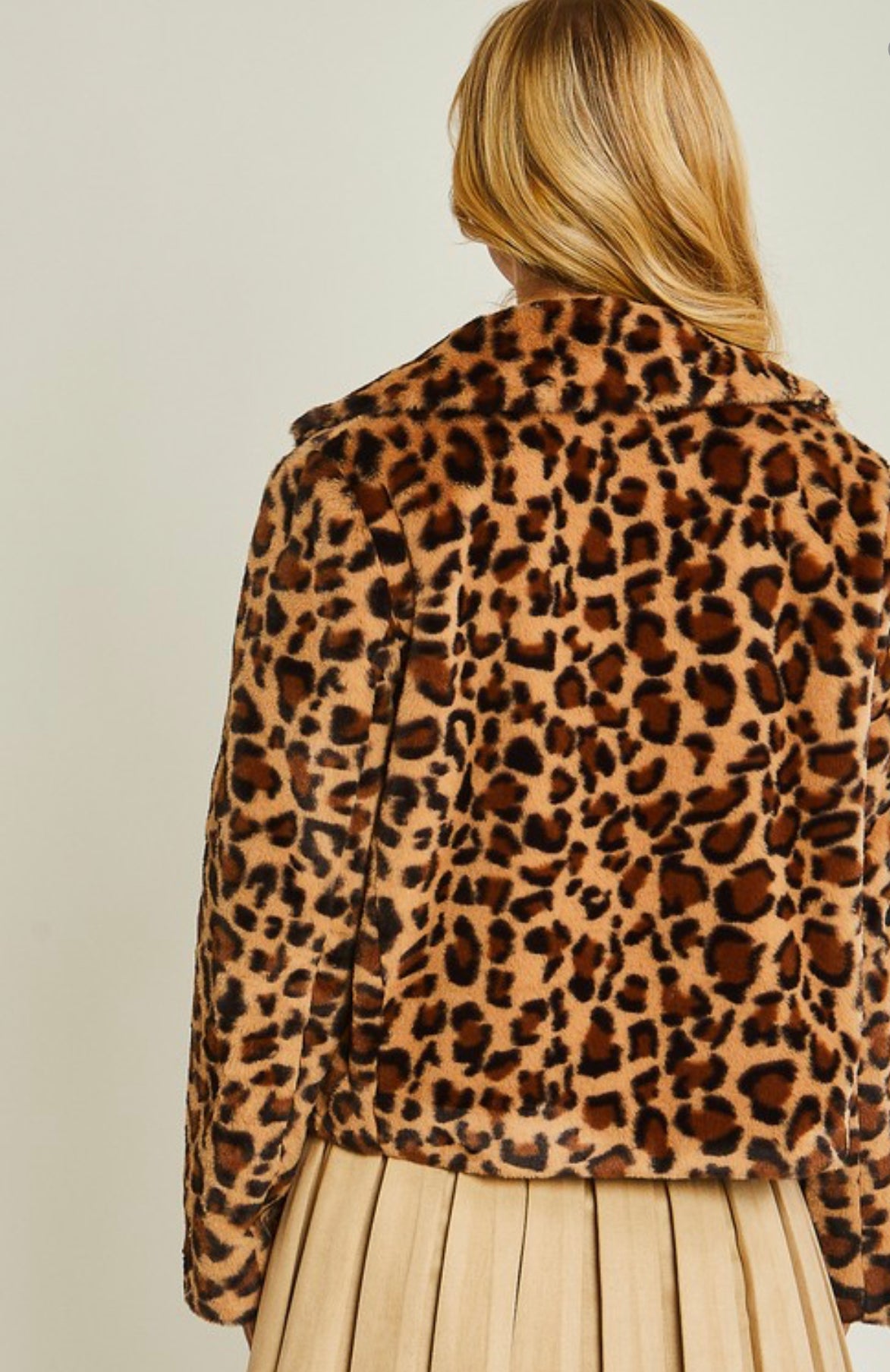 Cropped Leopard Print Coat
