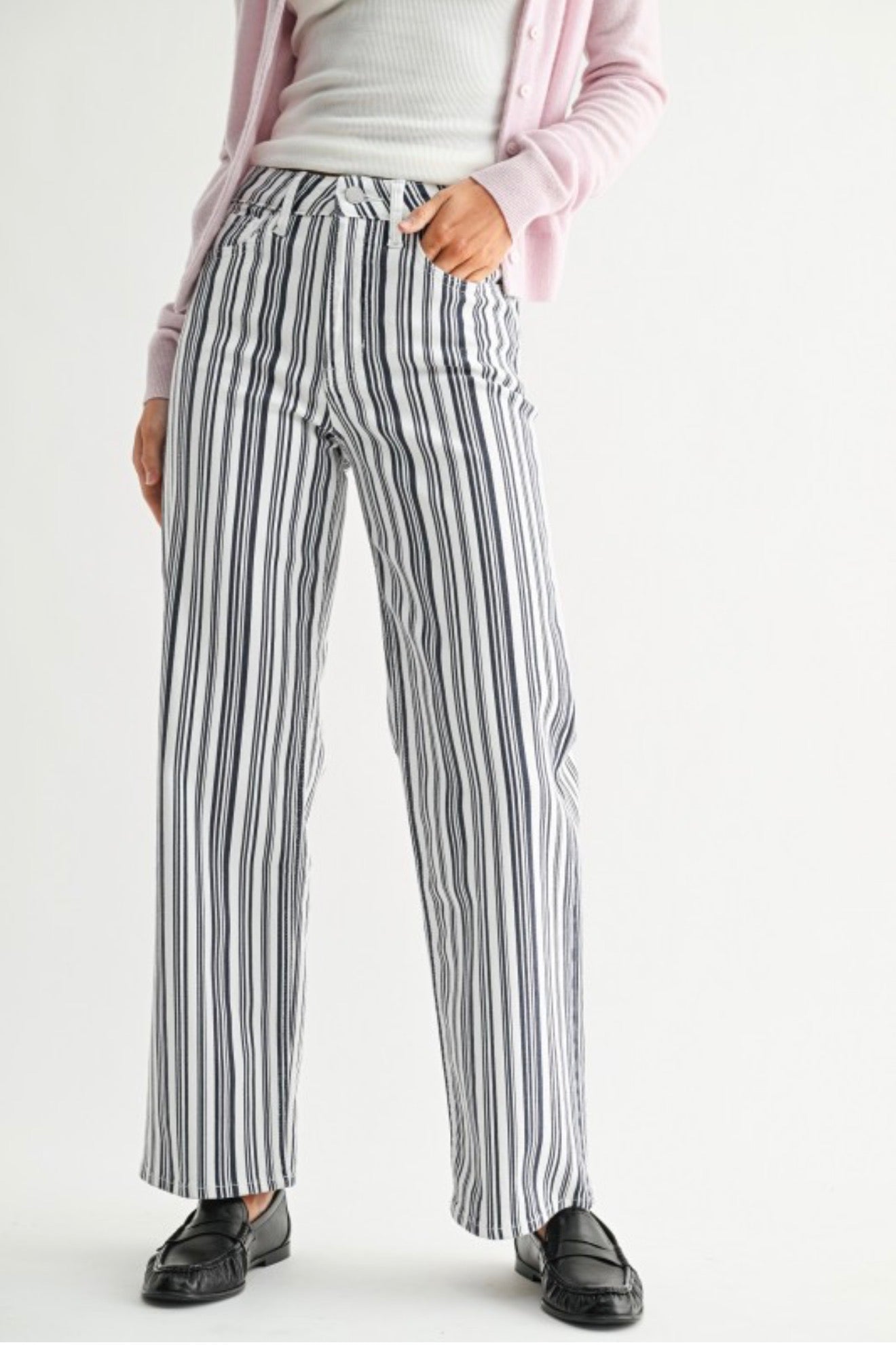 Pin Stripe Straight Pants