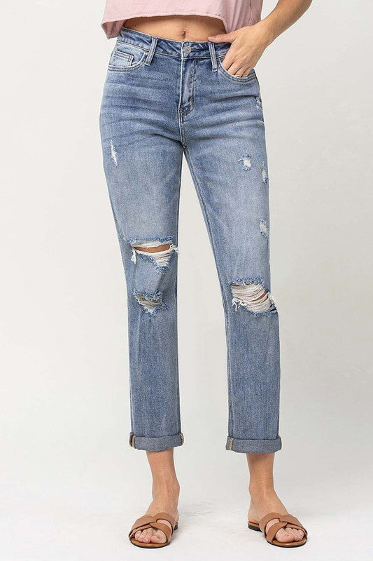 Distressed Boyfriend Jeans