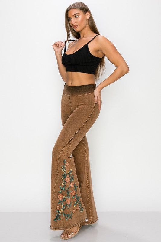 T-Party Embroidered Flare Pants