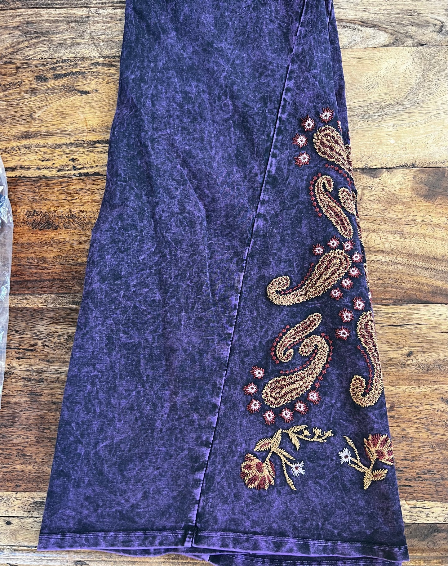 T-Party Paisley Embroidered Bell Bottoms