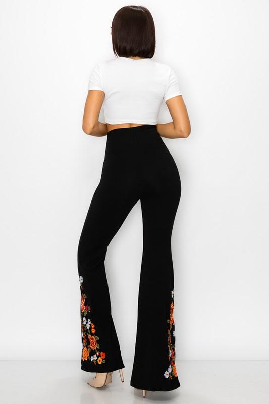 T-Party Embroidered Flare Pants
